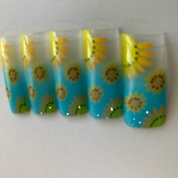 Other - 70pcs turquoise French Acrylic False Nail Art Tips